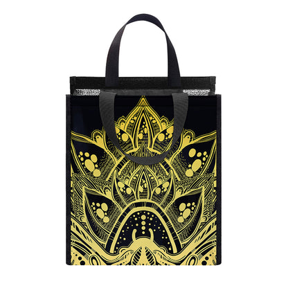 Golden Spiritual Stingray Print Insulated Lunch Tote