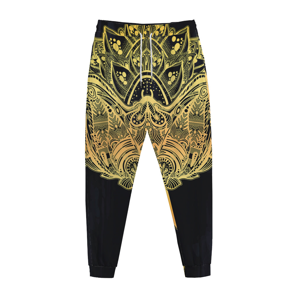 Golden Spiritual Stingray Print Jogger Pants