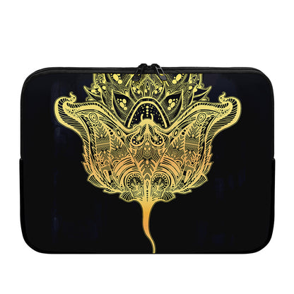 Golden Spiritual Stingray Print Laptop Sleeve