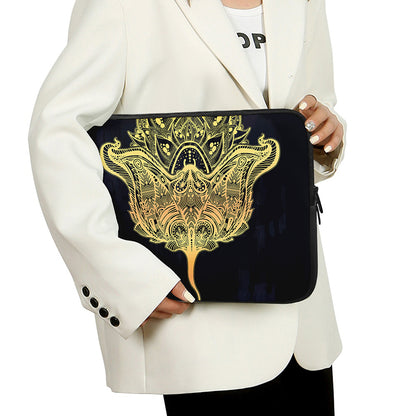 Golden Spiritual Stingray Print Laptop Sleeve