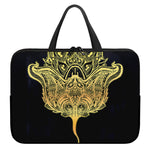 Golden Spiritual Stingray Print Laptop Sleeve With Handle