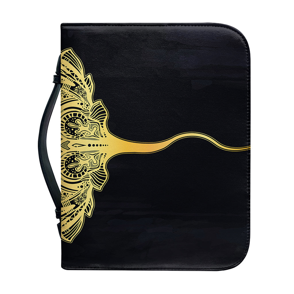 Golden Spiritual Stingray Print Leather Bible Cover