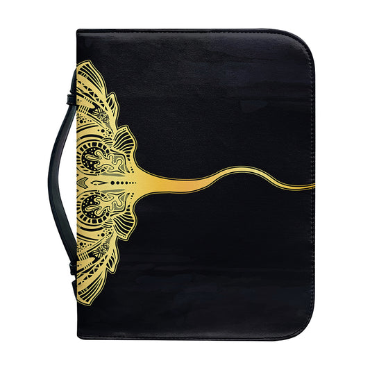 Golden Spiritual Stingray Print Leather Bible Cover
