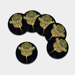 Golden Spiritual Stingray Print Leather Coaster Set