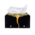 Golden Spiritual Stingray Print Leather Tissue Box Cover