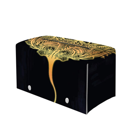 Golden Spiritual Stingray Print Leather Tissue Box Cover