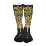 Golden Spiritual Stingray Print Long Socks