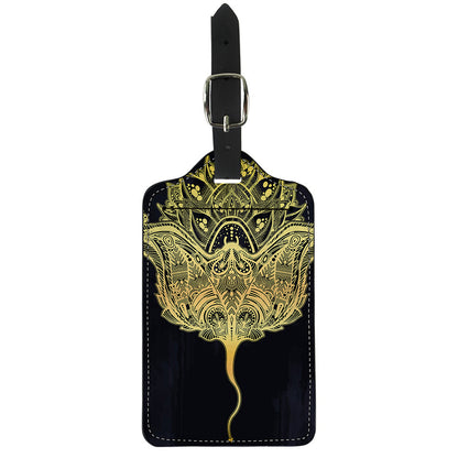 Golden Spiritual Stingray Print Luggage Tag