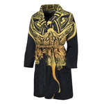 Golden Spiritual Stingray Print Men's Bathrobe
