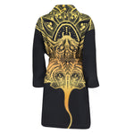 Golden Spiritual Stingray Print Men's Bathrobe