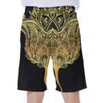 Golden Spiritual Stingray Print Men's Beach Shorts