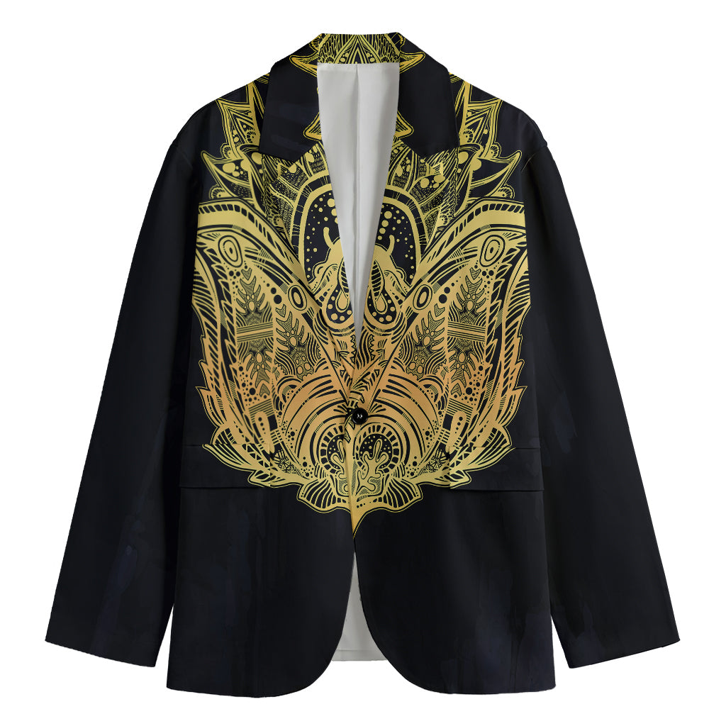 Golden Spiritual Stingray Print Men's Blazer
