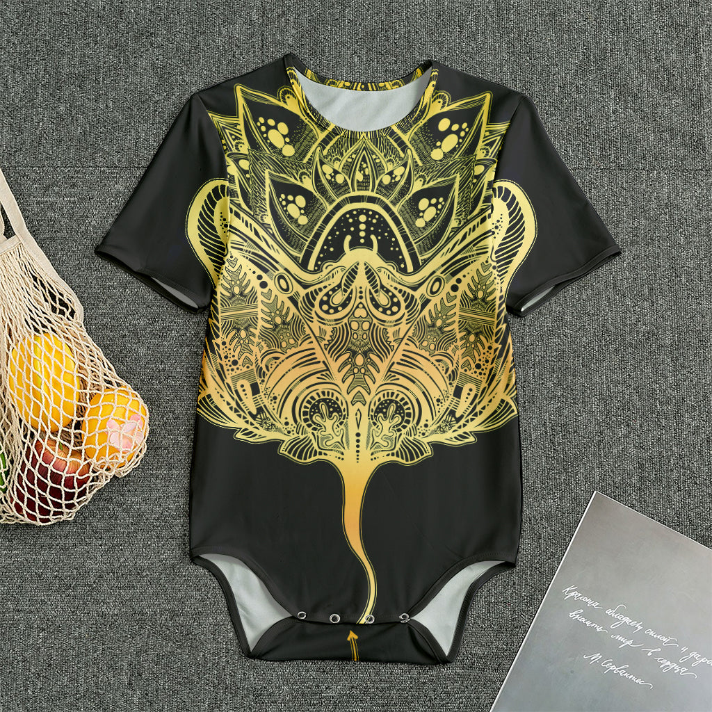 Golden Spiritual Stingray Print Men's Bodysuit