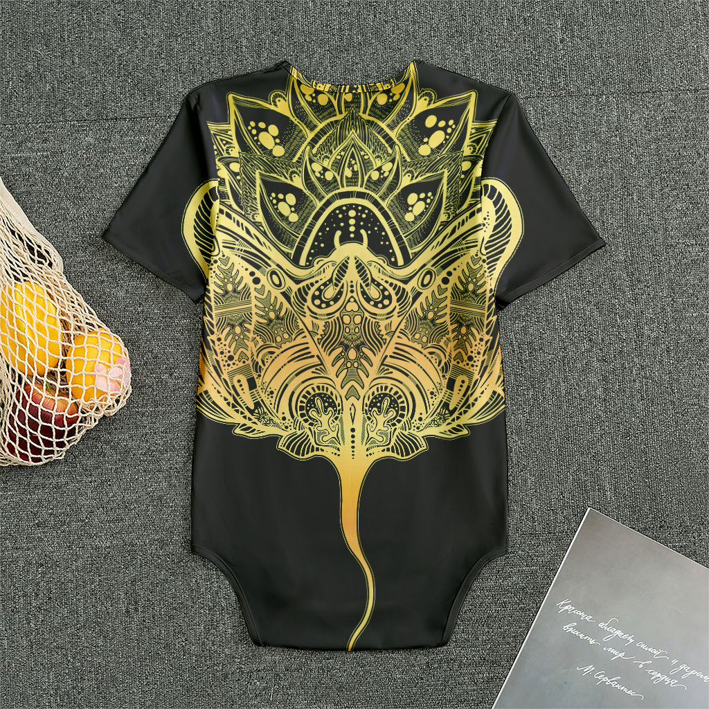 Golden Spiritual Stingray Print Men's Bodysuit