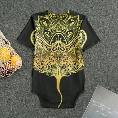 Golden Spiritual Stingray Print Men's Bodysuit