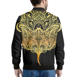 Golden Spiritual Stingray Print Men's Bomber Jacket