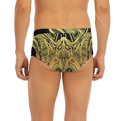 Golden Spiritual Stingray Print Men's Briefs