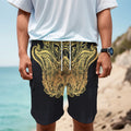 Golden Spiritual Stingray Print Men's Cargo Shorts