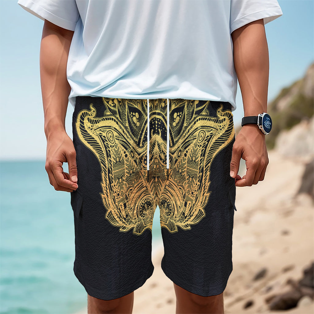 Golden Spiritual Stingray Print Men's Cargo Shorts
