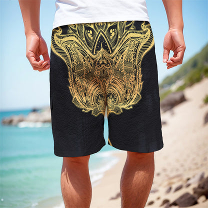 Golden Spiritual Stingray Print Men's Cargo Shorts