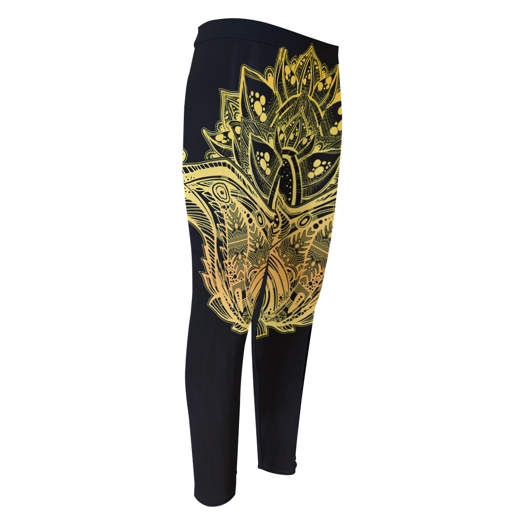 Golden Spiritual Stingray Print Men's Compression Pants
