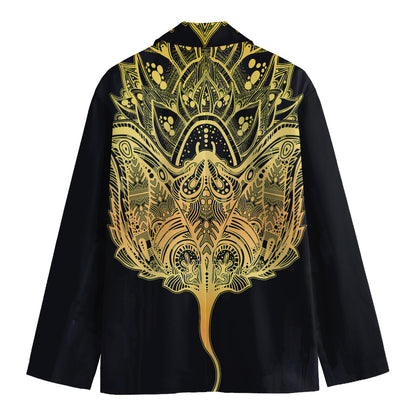Golden Spiritual Stingray Print Men's Cotton Blazer