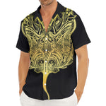 Golden Spiritual Stingray Print Men's Deep V-Neck Shirt