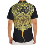 Golden Spiritual Stingray Print Men's Deep V-Neck Shirt