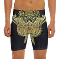 Golden Spiritual Stingray Print Men's Long Boxer Briefs