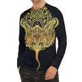 Golden Spiritual Stingray Print Men's Long Sleeve Rash Guard