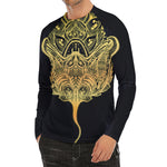 Golden Spiritual Stingray Print Men's Long Sleeve Rash Guard