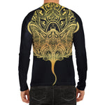 Golden Spiritual Stingray Print Men's Long Sleeve Rash Guard