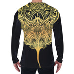 Golden Spiritual Stingray Print Men's Long Sleeve T-Shirt