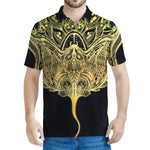 Golden Spiritual Stingray Print Men's Polo Shirt