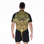 Golden Spiritual Stingray Print Men's Rompers