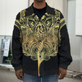Golden Spiritual Stingray Print Men's Shirt Jacket