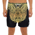 Golden Spiritual Stingray Print Men's Split Running Shorts