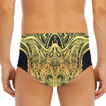 Golden Spiritual Stingray Print Men's Triangle Swim Briefs