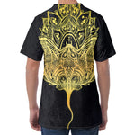 Golden Spiritual Stingray Print Men's Velvet T-Shirt