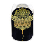 Golden Spiritual Stingray Print Mesh Laundry Hamper