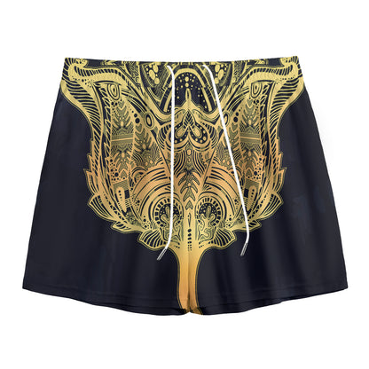 Golden Spiritual Stingray Print Mesh Shorts