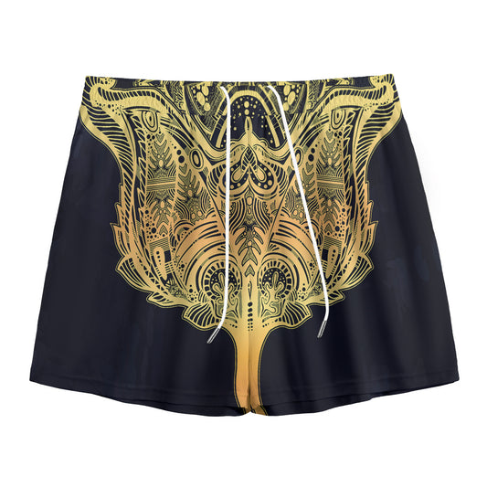 Golden Spiritual Stingray Print Mesh Shorts