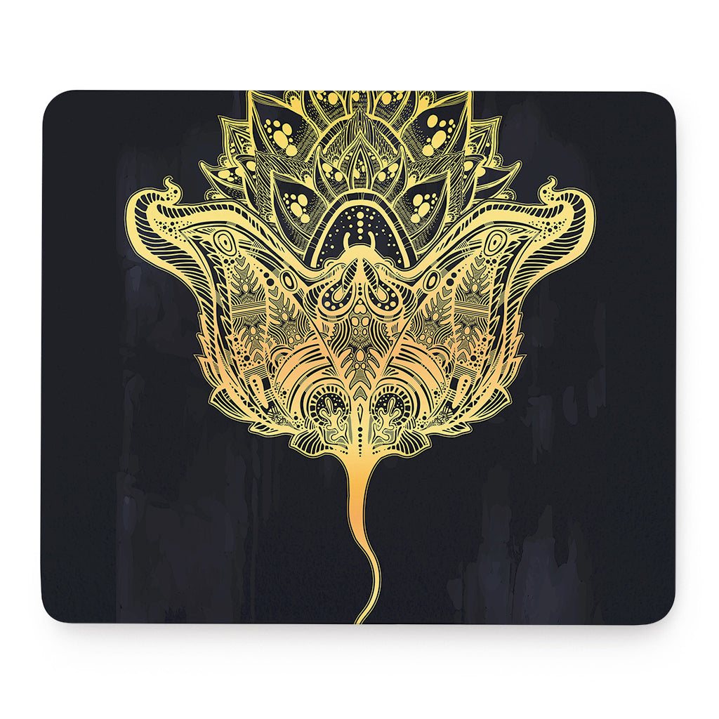 Golden Spiritual Stingray Print Mouse Pad