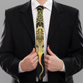 Golden Spiritual Stingray Print Necktie