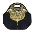Golden Spiritual Stingray Print Neoprene Lunch Bag