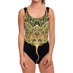Golden Spiritual Stingray Print One Piece Swimsuit