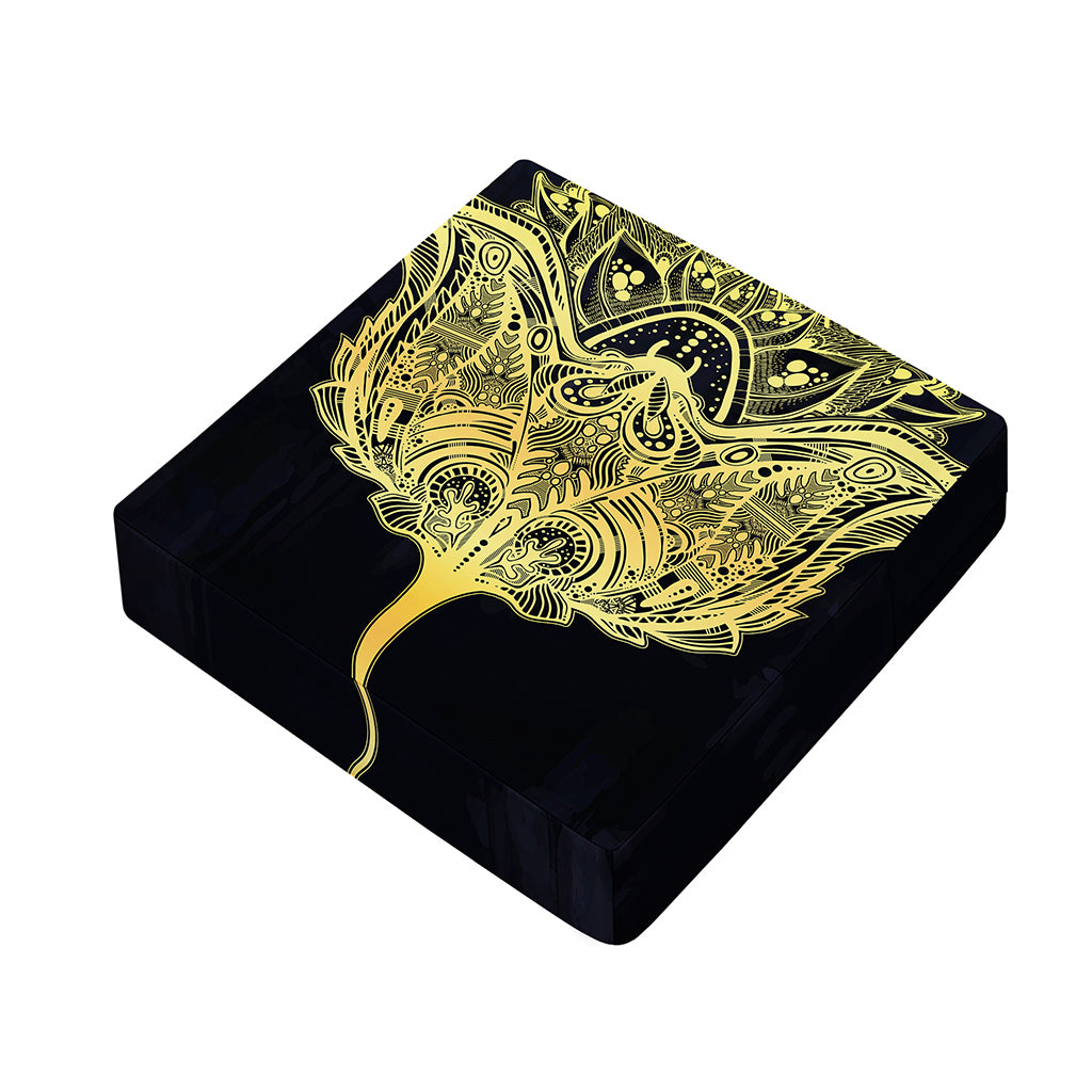 Golden Spiritual Stingray Print Outdoor Seat Cushion Cover