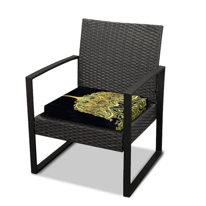 Golden Spiritual Stingray Print Outdoor Seat Cushion Cover