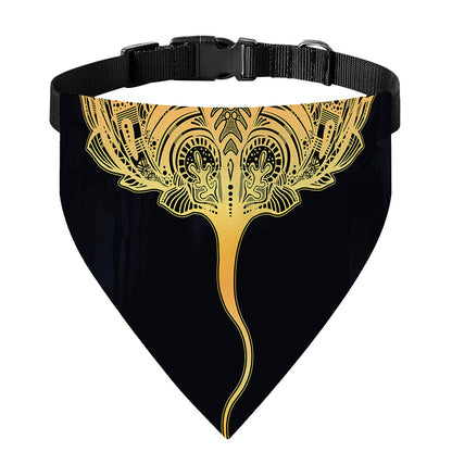Golden Spiritual Stingray Print Over The Collar Dog Bandana