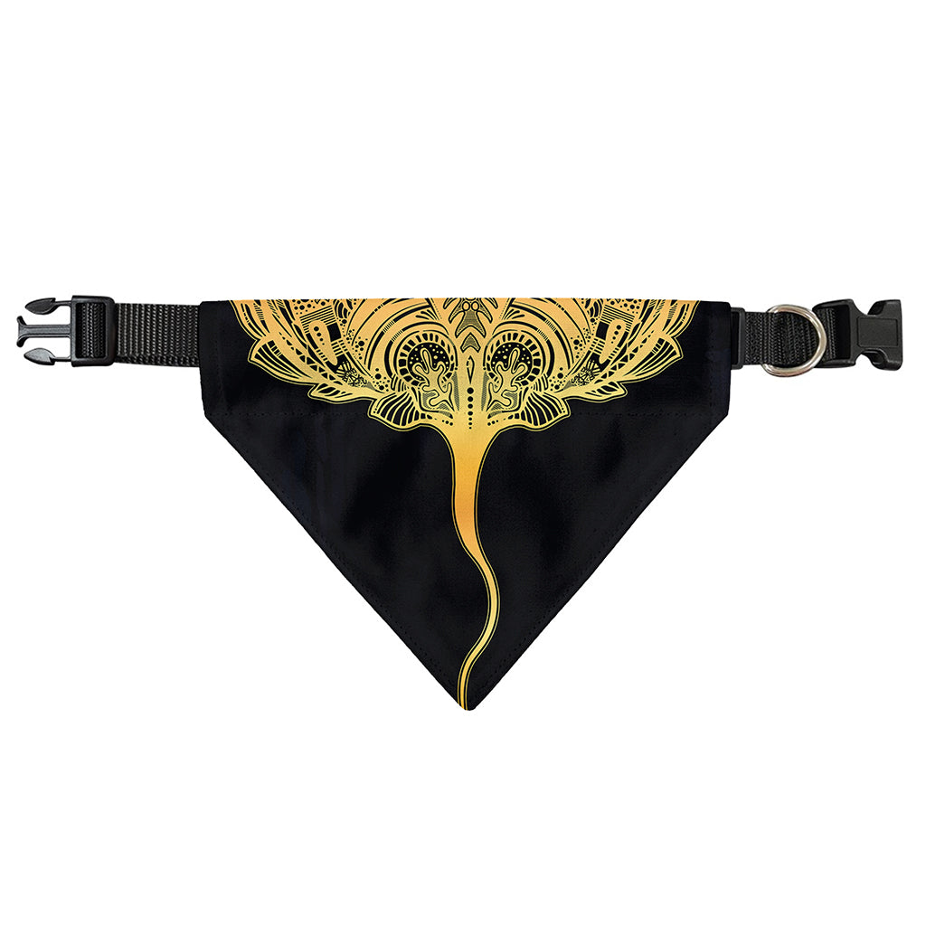Golden Spiritual Stingray Print Over The Collar Dog Bandana